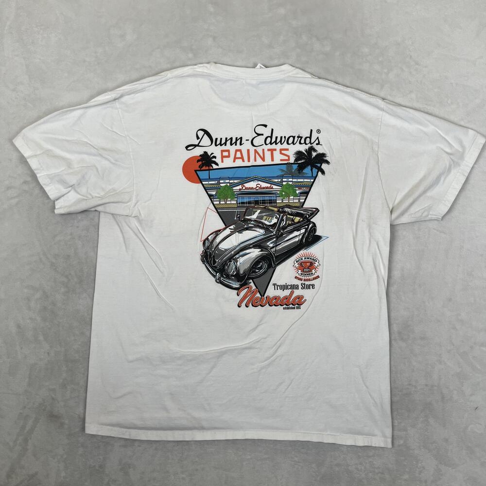 Vintage Dunn-Edwards Paints T-Shirt Mens XL White Nevada Hot Rod Auto Graphic